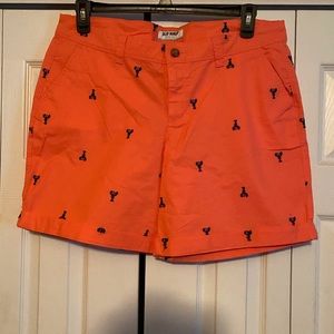 Old Navy Coral Shorts with Lobsters